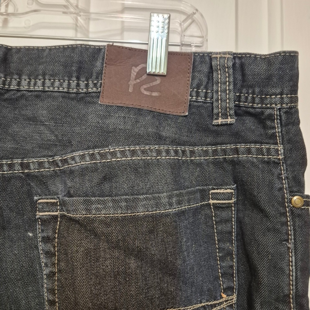 Perry Ellis Premium Denim Mens 38x30 Dark Wash Blue Straight Leg Jeans RN 37763 - Picture 6 of 6